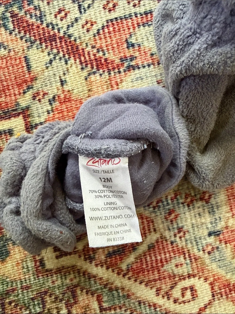 Zutano Soft Blue Grey Plush Baby Booties